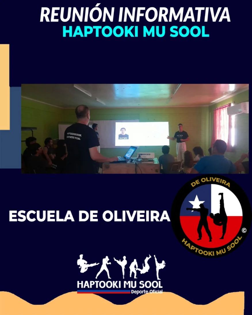 El pasado sábado 25, tal como está dispuesto en HTK, se realizó la Primera Reunión Informativa en la Escuela "De Oliveira".
En esta reunión, los Monitores Leonardo y Javier Salinas de Oliveira, expusieron acerca de nuestra disciplina a apoderados y deportistas.
Esta actividad, también contó con la presencia y exposición de nuestro Maestro Sr. Francisco Mutis.
#haptookimusool #siempremejoresqueayer #deoliveira #sanbernardo
